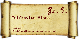 Zsifkovits Vince névjegykártya